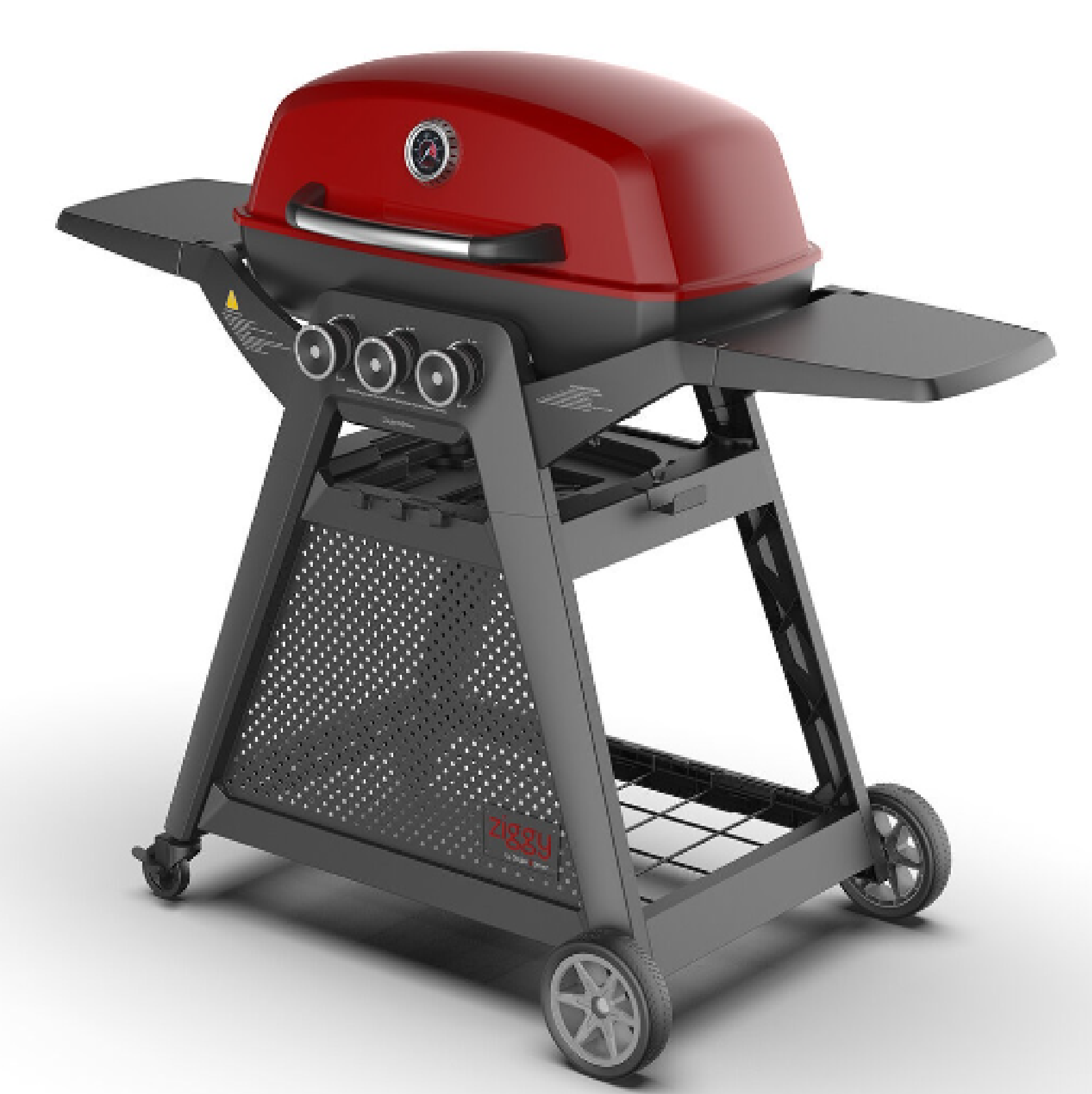 Ziegler & Brown ZIGGY CHILLI RED Elite Triple GAS GRILL With Cart