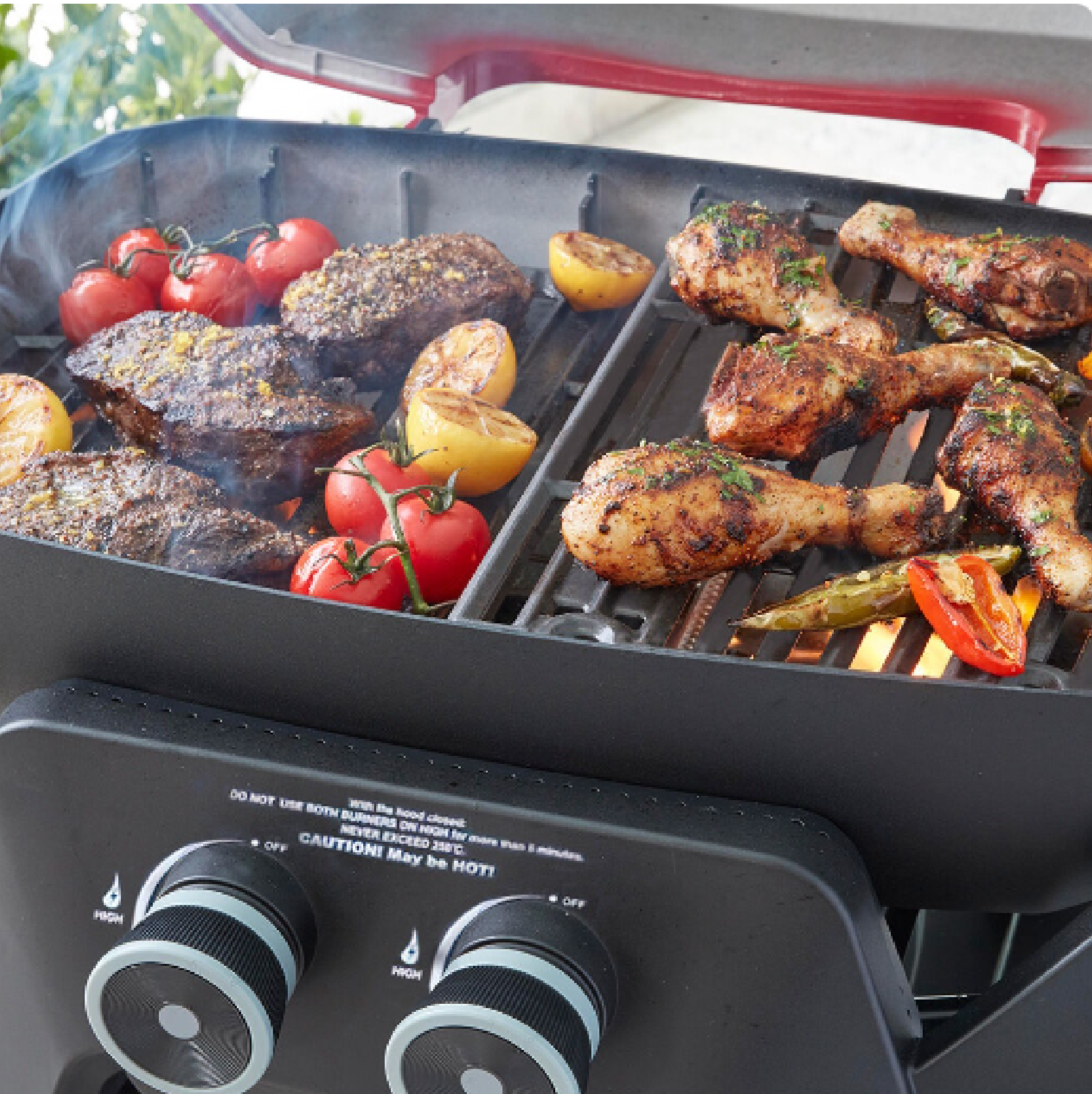 Ziegler & Brown ZIGGY CHILLI RED Elite Triple GAS GRILL With Cart